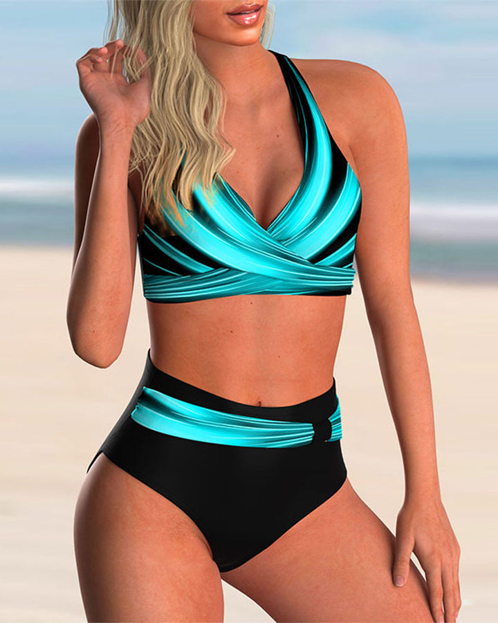 Liliana | Bikini avec Encolure Croisée et Imprimé