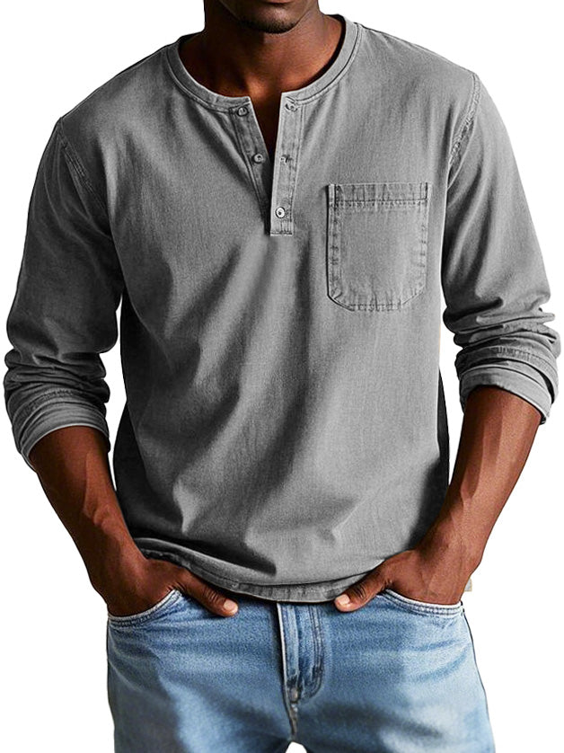 Samuel - Chemise Vintage à Manches Longues