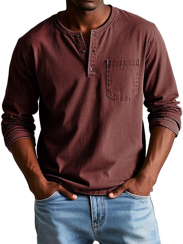 Samuel - Chemise Vintage à Manches Longues