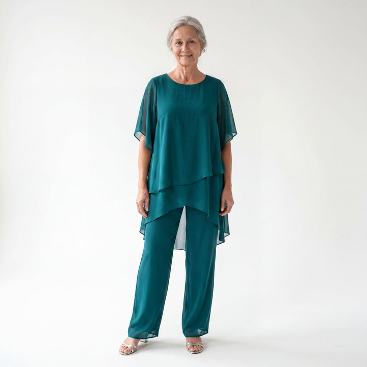 Capucine | Ensemble avec pantalons palazzo élégants