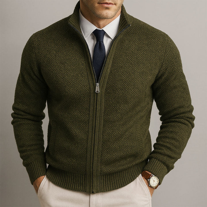 Cardigan Zippé En Lain Mérinos