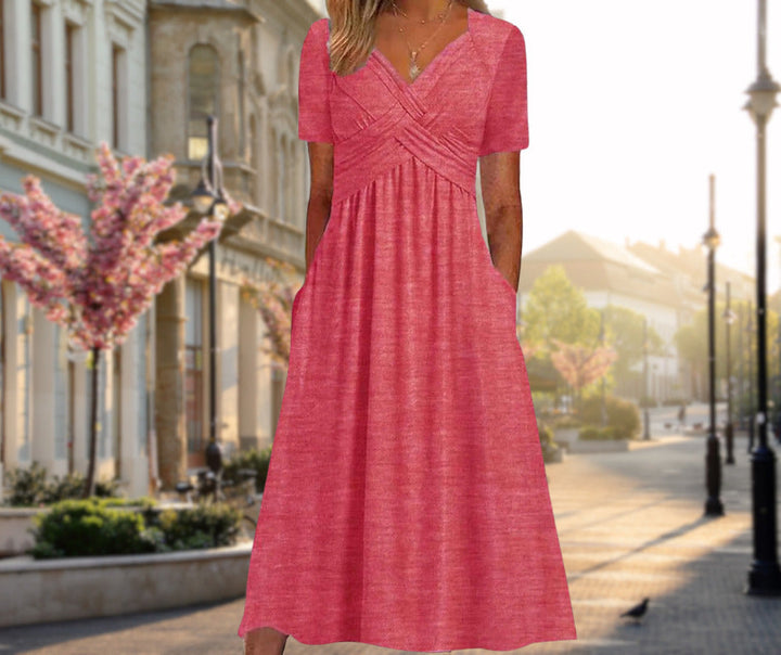 Amalia | Élégante robe midi à silhouette croisée