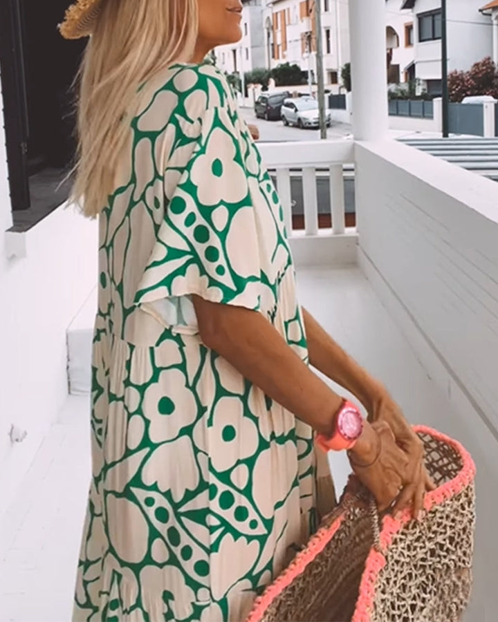 Sofie | Robe ample avec décolleté en V et imprimé