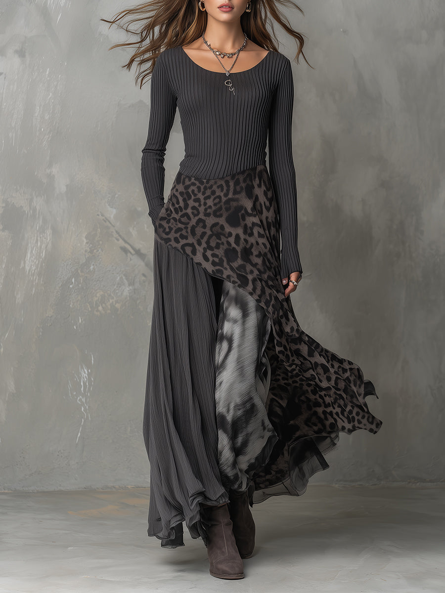 Bárbara | Robe maxi bohème à motif animalier