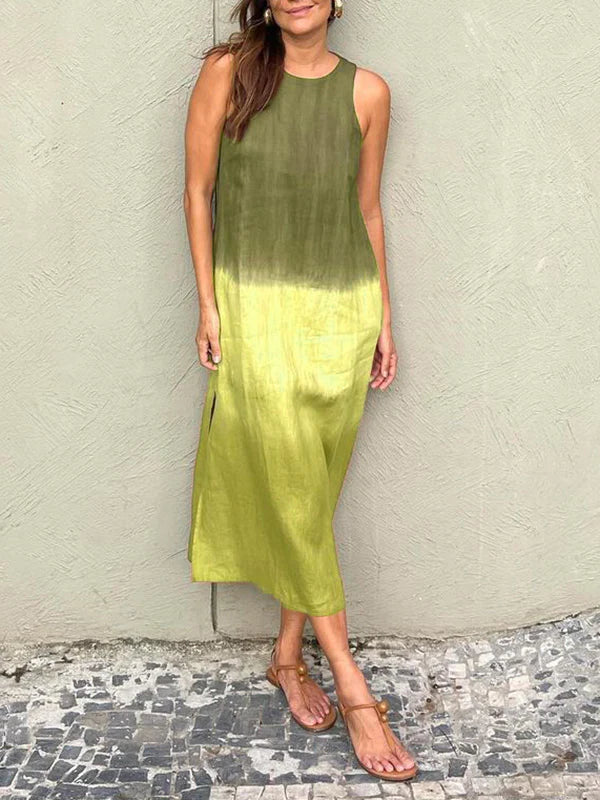 María | Élégante Robe Maxi Fluide à Dégradé