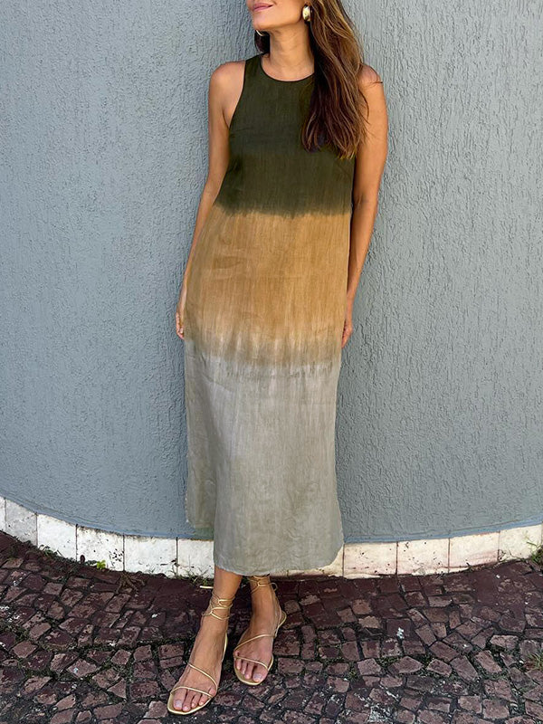María | Élégante Robe Maxi Fluide à Dégradé