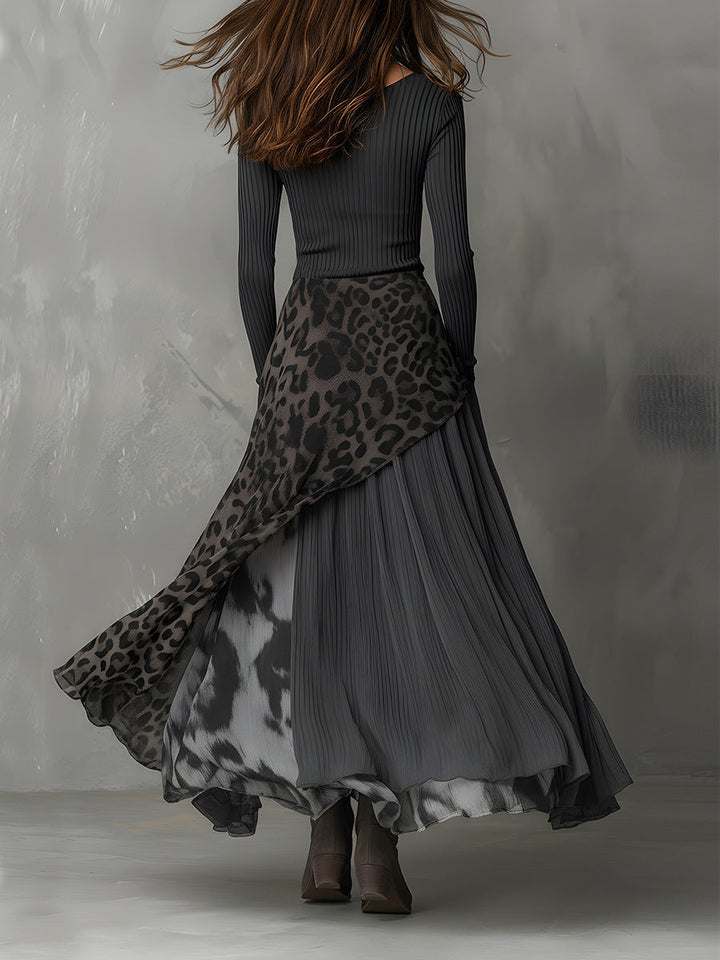 Bárbara | Robe maxi bohème à motif animalier