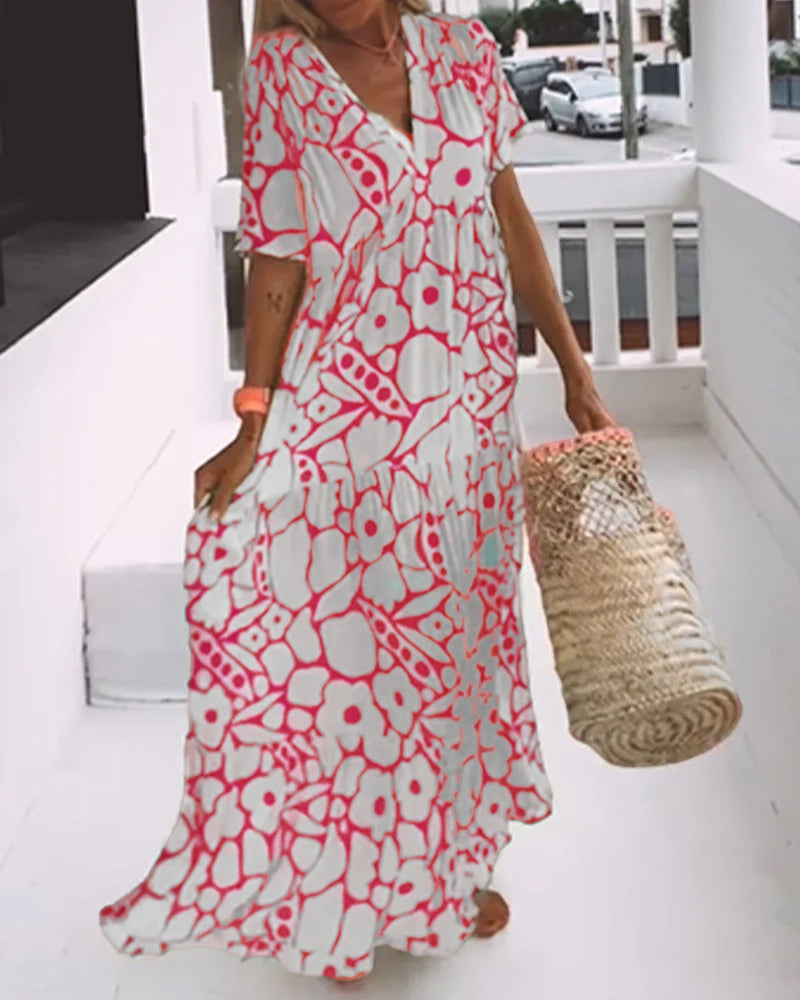 Sofie | Robe ample avec décolleté en V et imprimé