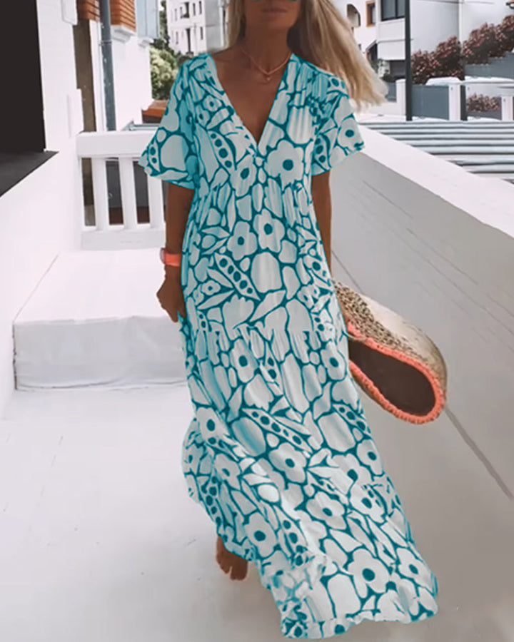 Sofie | Robe ample avec décolleté en V et imprimé