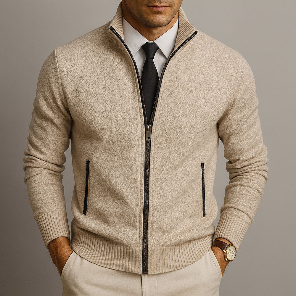 Cardigan Zippé En Lain Mérinos