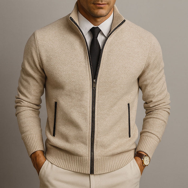 Cardigan Zippé En Lain Mérinos