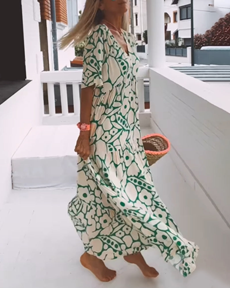 Sofie | Robe ample avec décolleté en V et imprimé