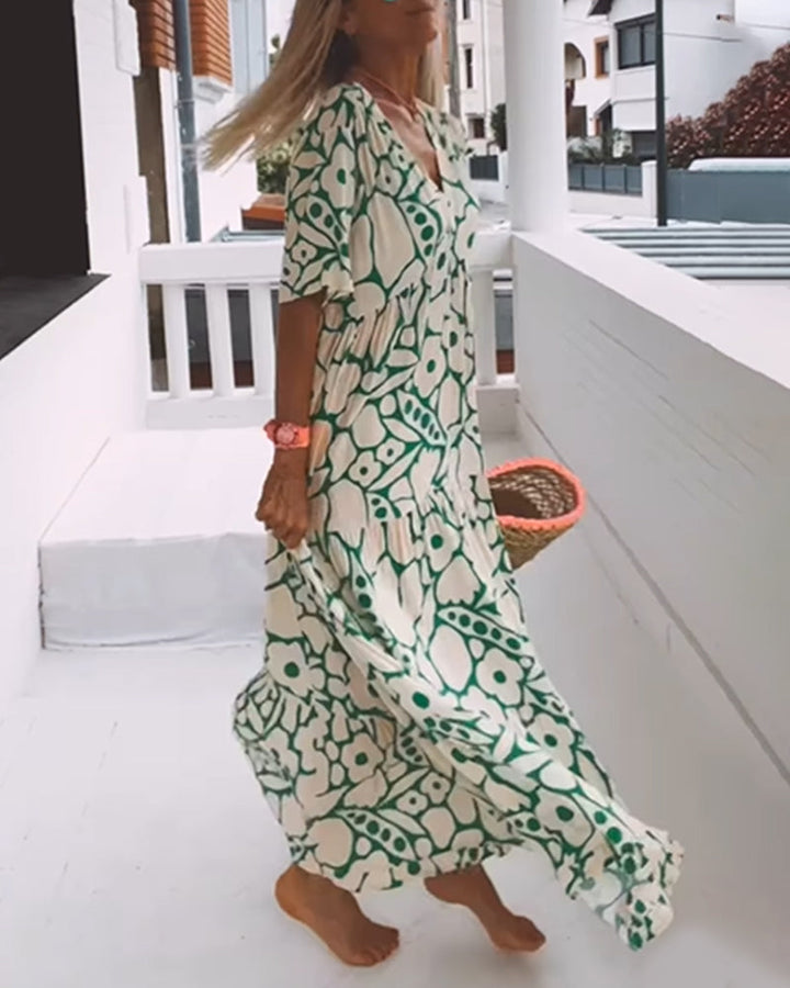 Sofie | Robe ample avec décolleté en V et imprimé