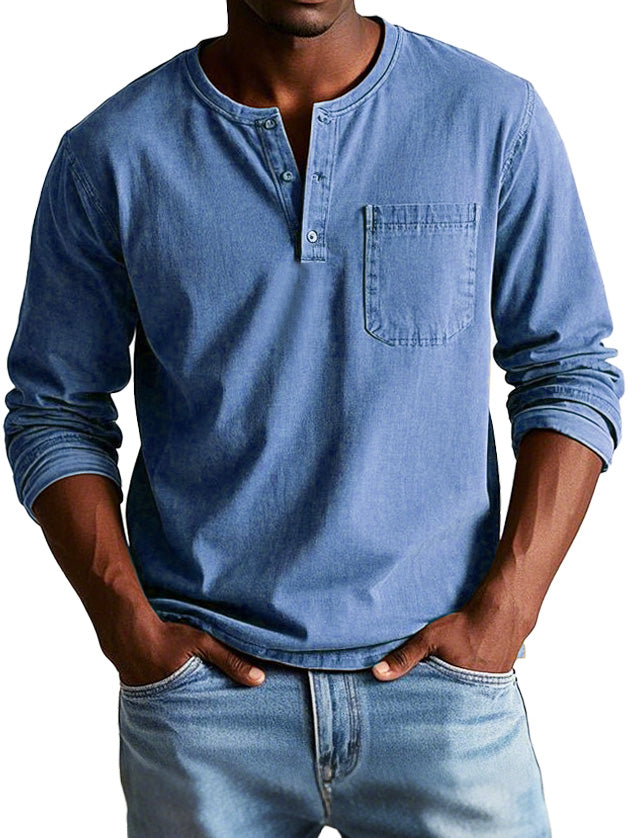 Samuel - Chemise Vintage à Manches Longues
