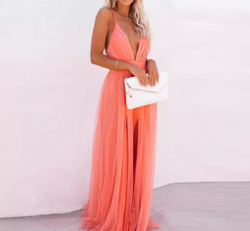 Rian - Robe d’Été Élégante Sans Manches Orange