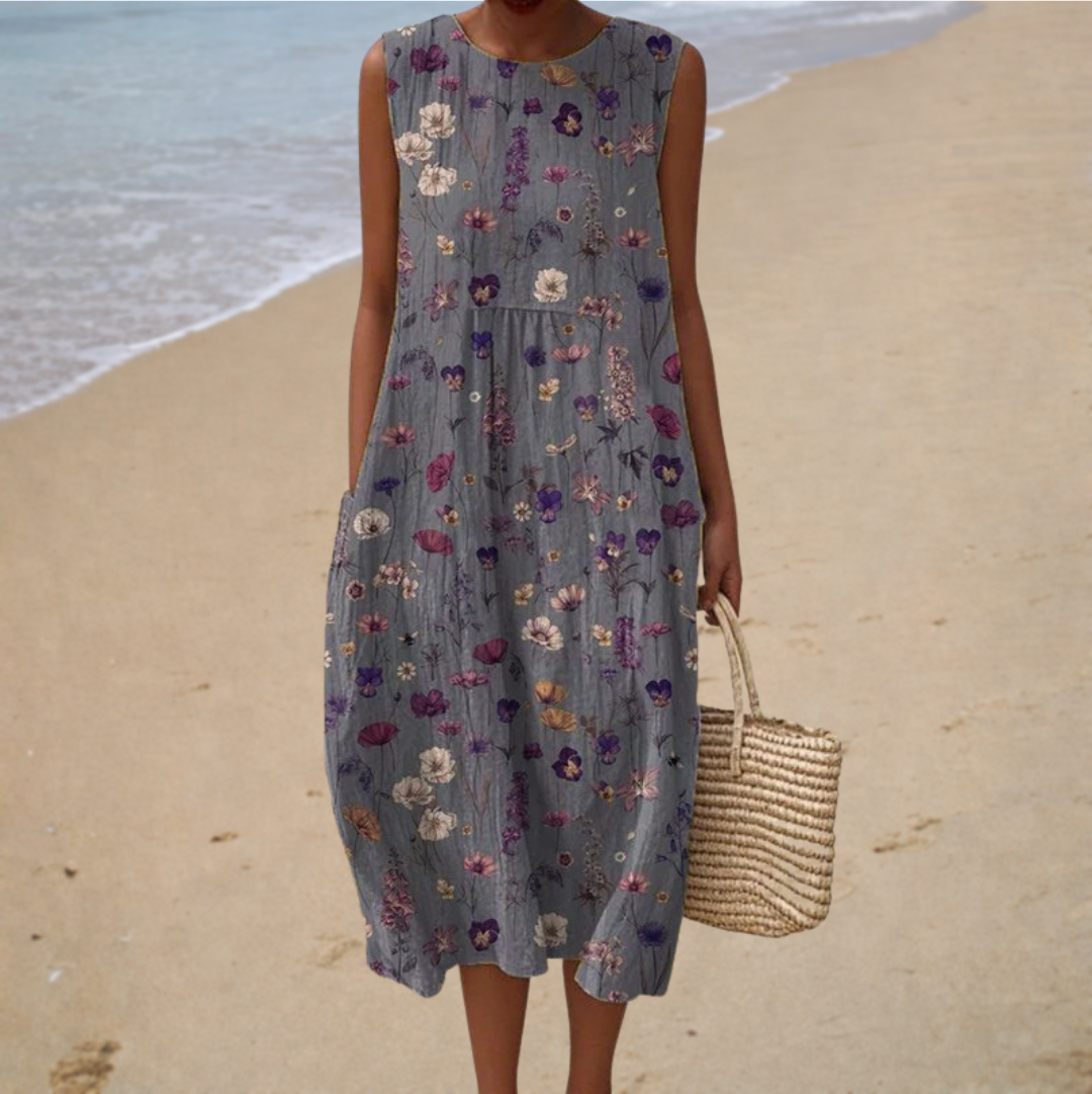 Geneviève | Midi Dress with Rustic Charm
