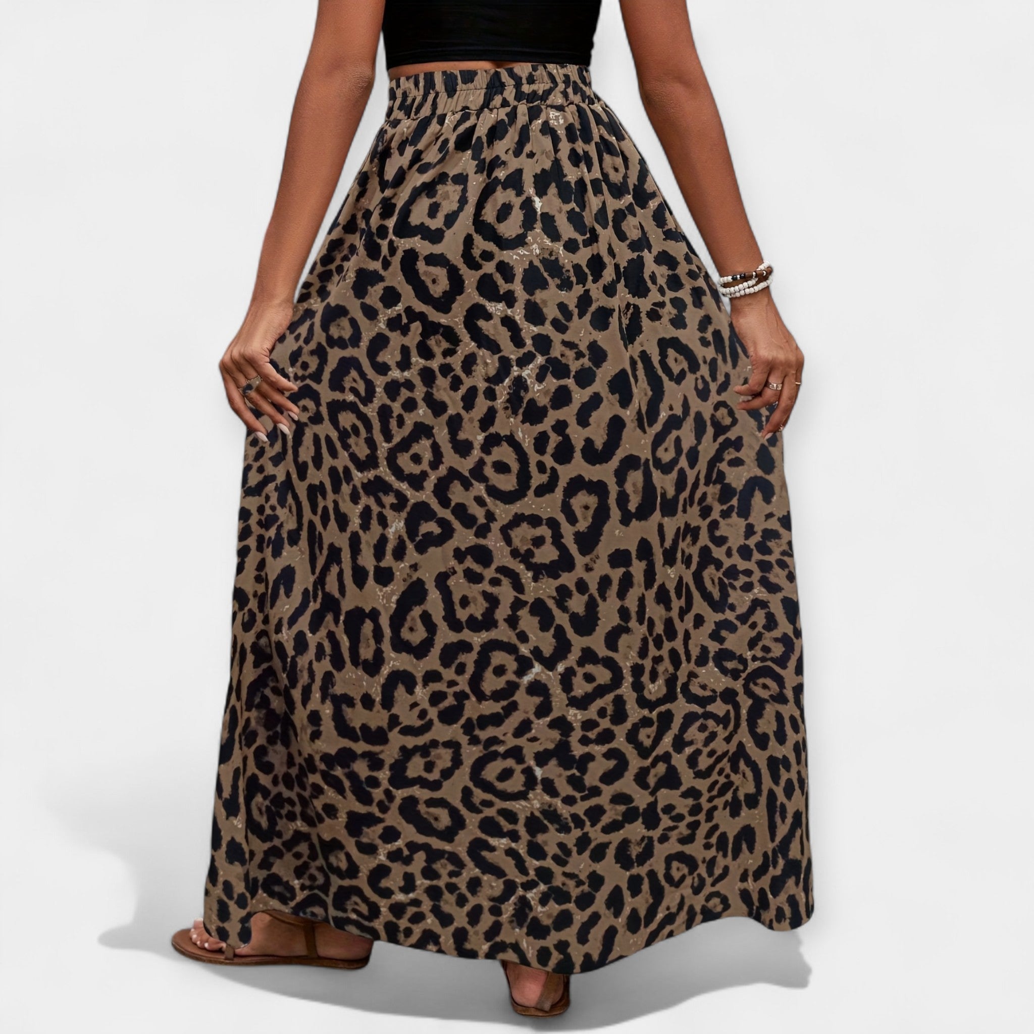 Fustă midi cu model leopard