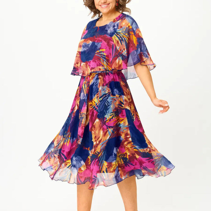 Aitana | Robe midi à motifs éclatants