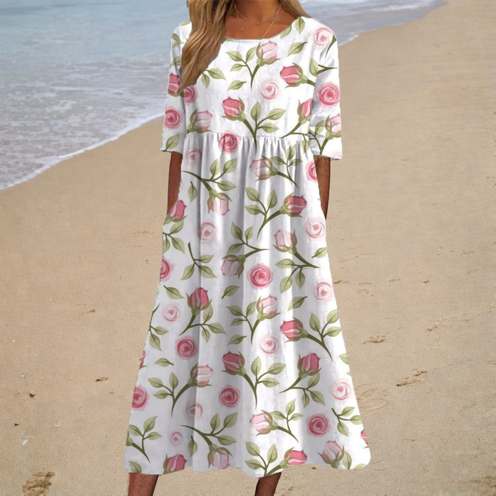 Aurélie | Robe Midi Élégante et Romantique