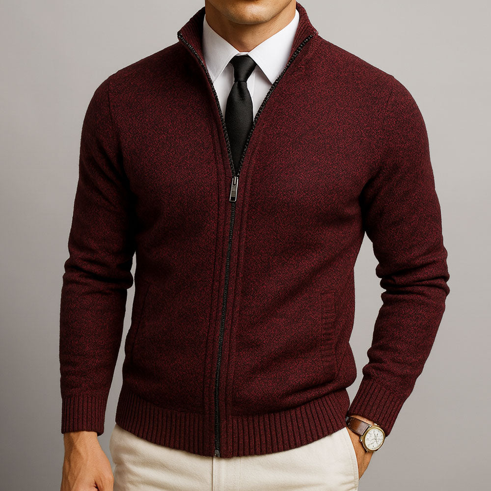 Cardigan Zippé En Lain Mérinos