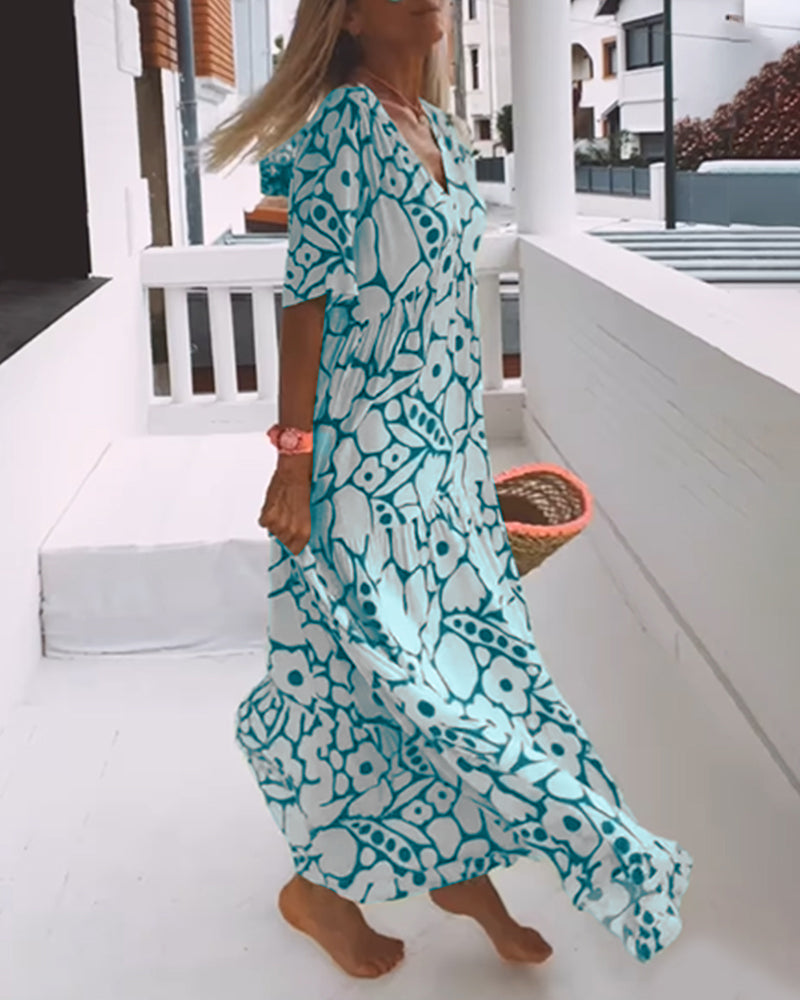 Sofie | Robe ample avec décolleté en V et imprimé