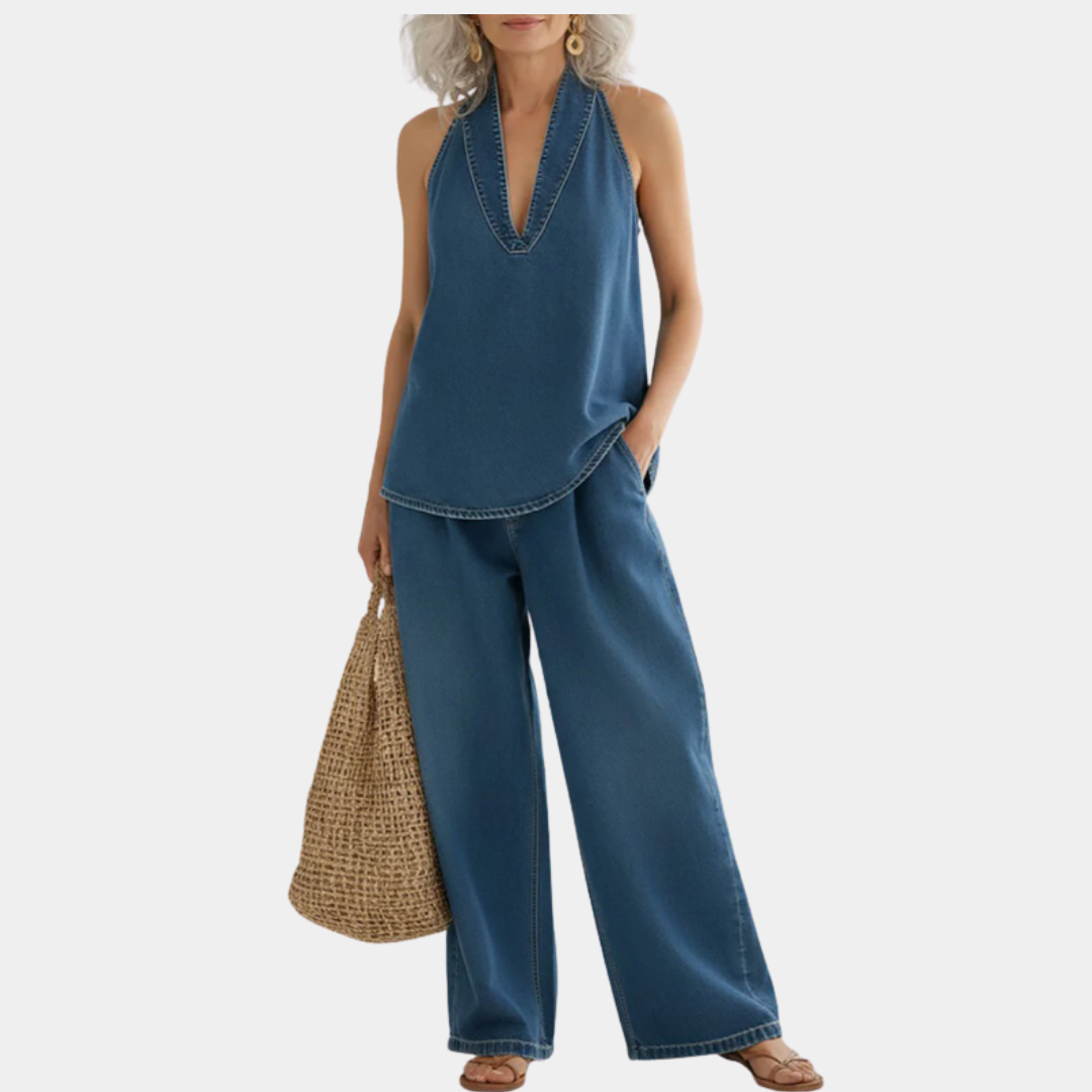 Ivy | Ensemble Deux Pièces en Denim Vintage Doux et Lavé" 

Rewritten: "Ivy | Ensemble Deux Pièces en Denim Vintage Doux et Lavé