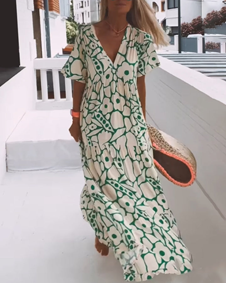 Sofie | Robe ample avec décolleté en V et imprimé