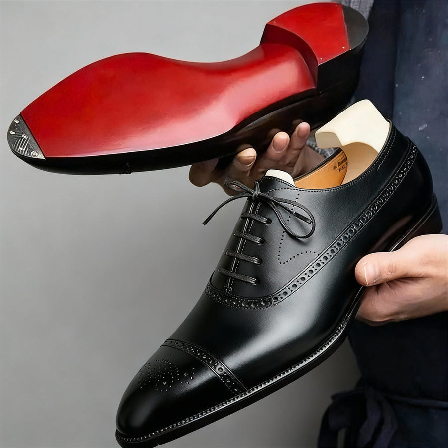 Lucian – Pantofi Eleganți din Piele cu Talpă Contrastantă
