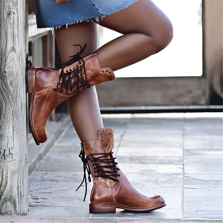 Susan | Bottes Vintage pour Femme à Lacets – Style Aventure