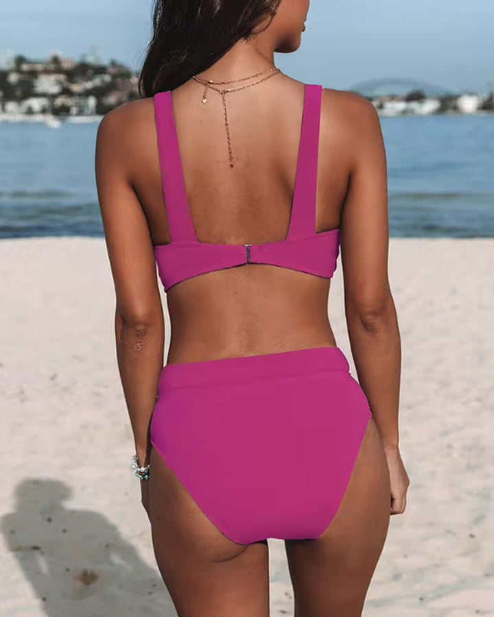 Hilde | Maillot Une‑Pièce Uni à Taille Haute