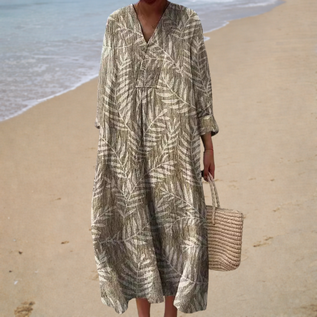 Léonie | Élégante Robe Longue en Style Nature