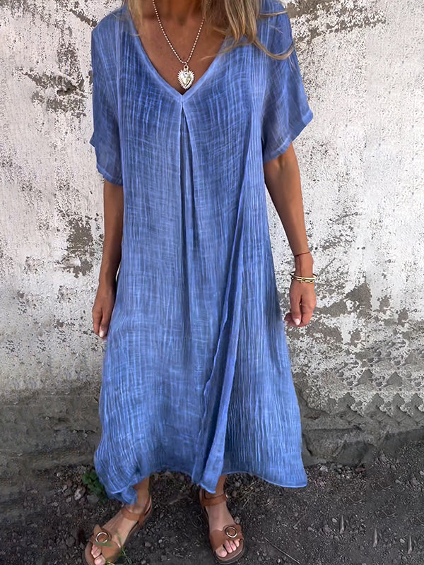 Marisol | Robe maxi évasée avec décolleté en V et tissu fluide