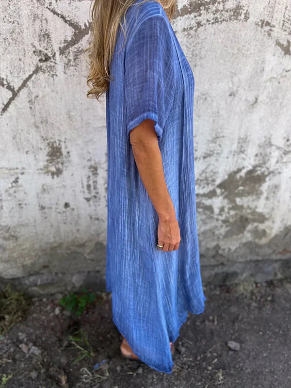 Marisol | Robe maxi évasée avec décolleté en V et tissu fluide