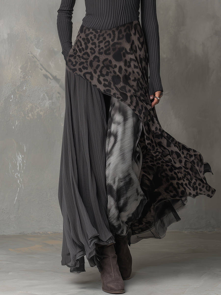 Bárbara | Robe maxi bohème à motif animalier