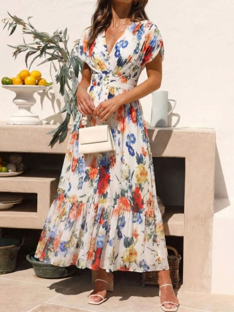 Rochie Midi Plisată Savannah, Fără Mâneci, Scurtă
