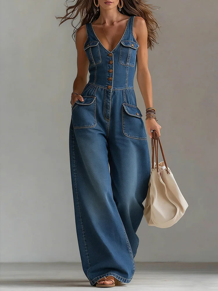 Sophie™ | Salopetă Denim Lejeră