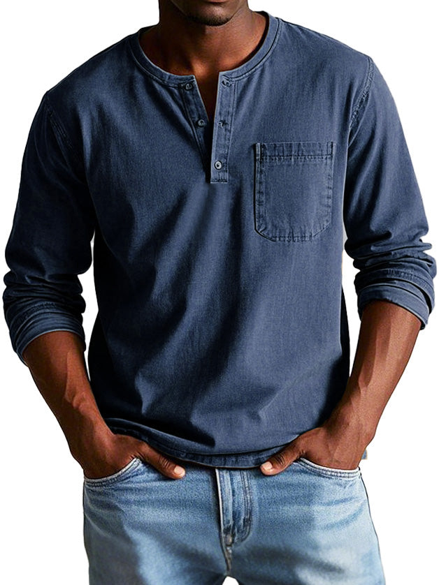 Samuel - Chemise Vintage à Manches Longues