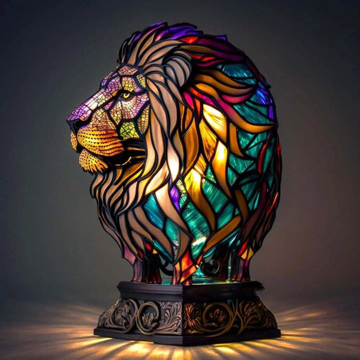 Lampe Hibou en Verre Coloré | Lampe de Nuit Artisanale en Mosaïque