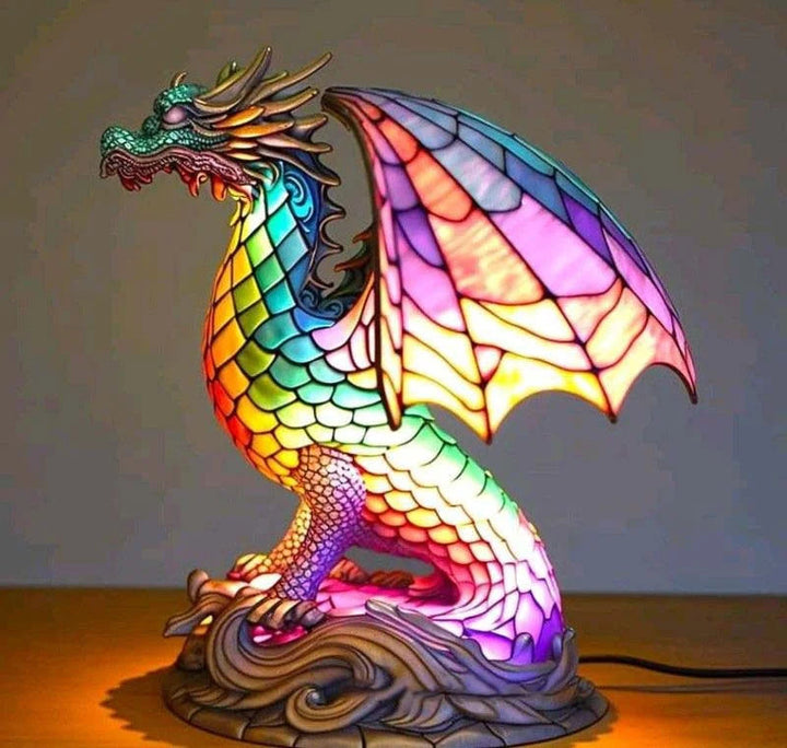 Lampe Hibou en Verre Coloré | Lampe de Nuit Artisanale en Mosaïque