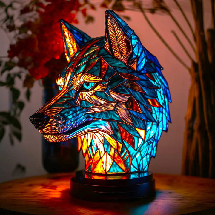 Lampe Hibou en Verre Coloré | Lampe de Nuit Artisanale en Mosaïque