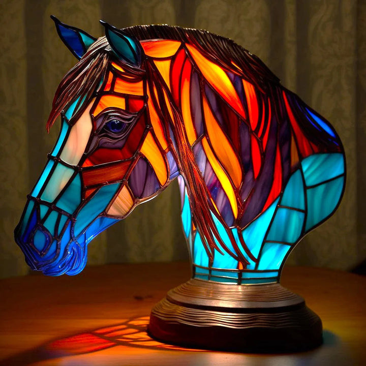 Lampe Hibou en Verre Coloré | Lampe de Nuit Artisanale en Mosaïque