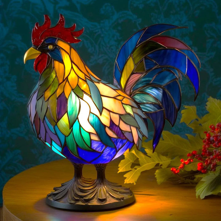 Lampe Hibou en Verre Coloré | Lampe de Nuit Artisanale en Mosaïque