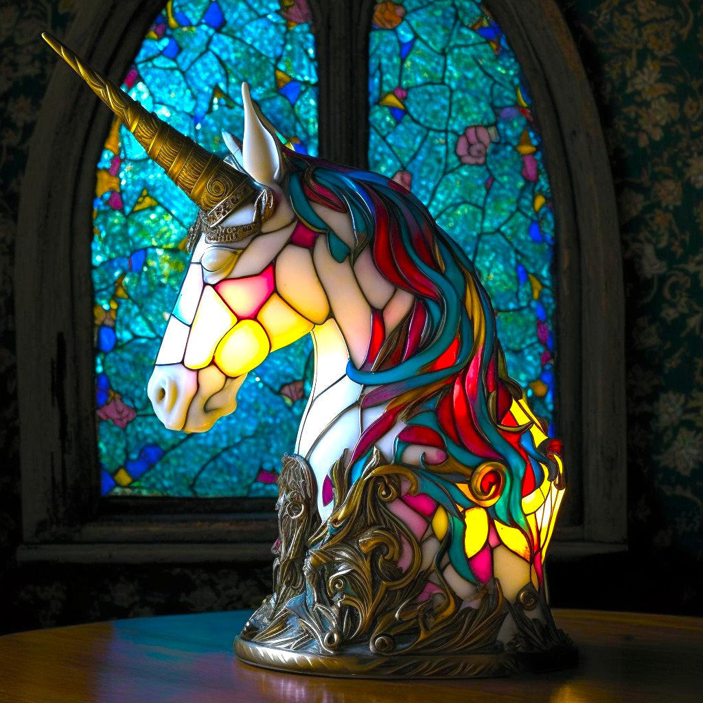 Lampe Hibou en Verre Coloré | Lampe de Nuit Artisanale en Mosaïque