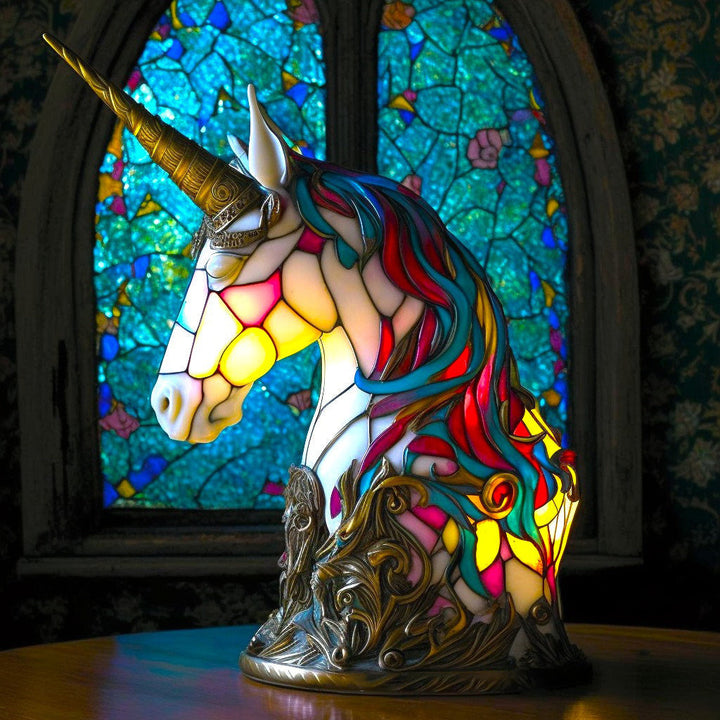 Lampe Hibou en Verre Coloré | Lampe de Nuit Artisanale en Mosaïque