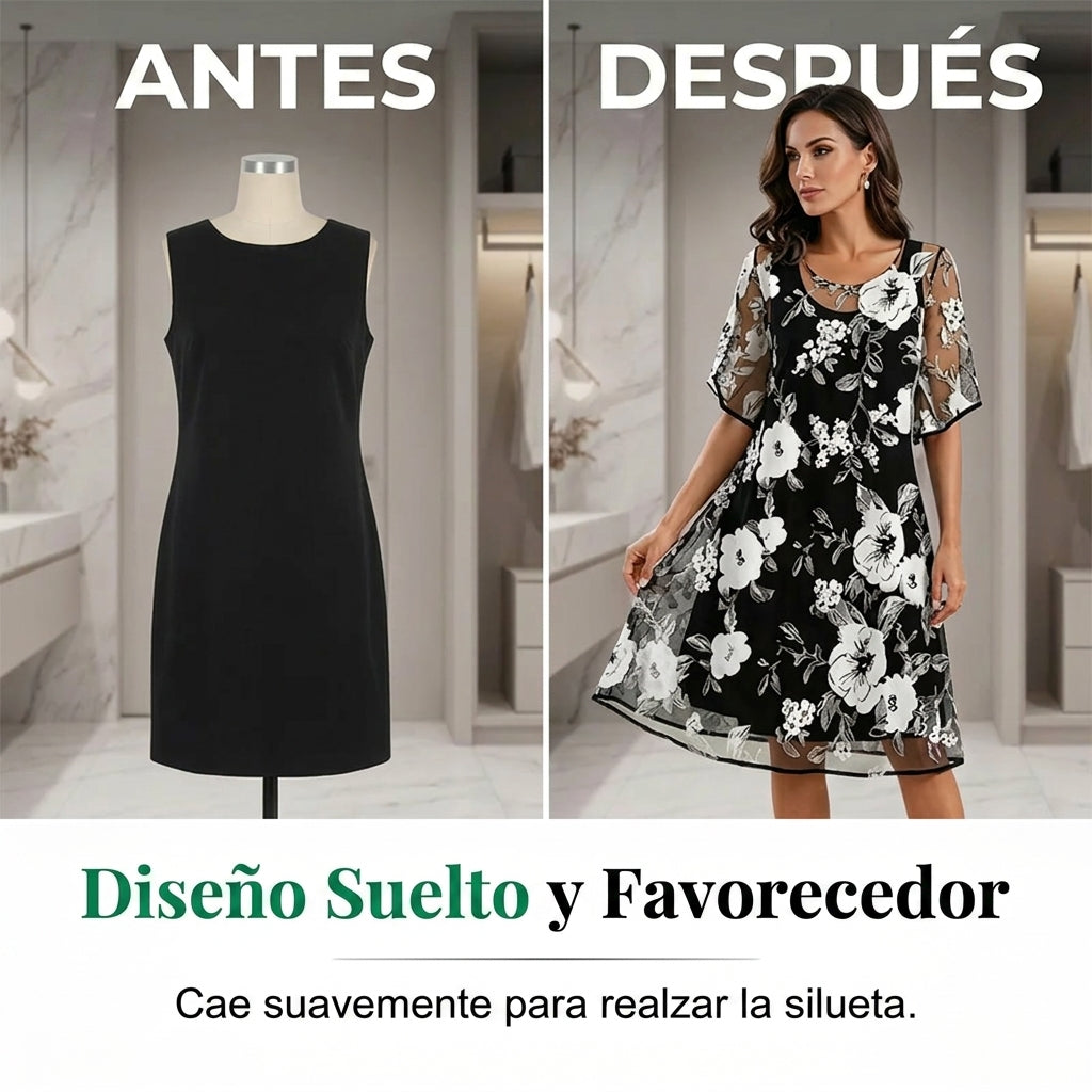Elisa - Élégante robe en chiffon à motifs floraux