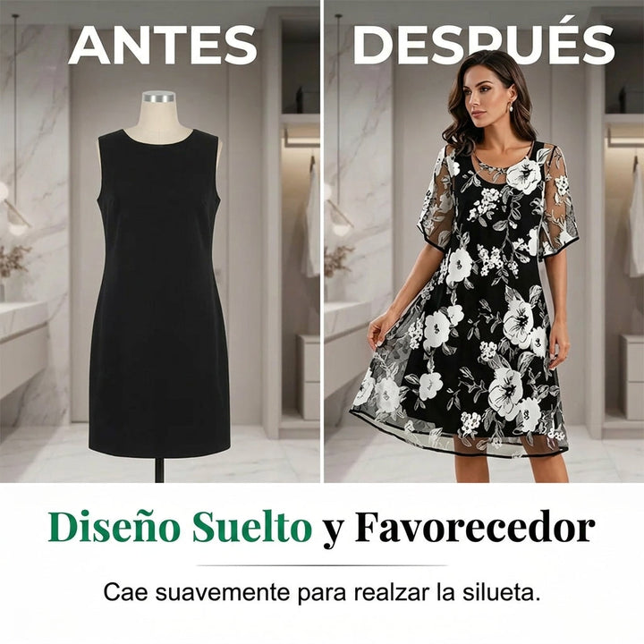 Elisa - Élégante robe en chiffon à motifs floraux
