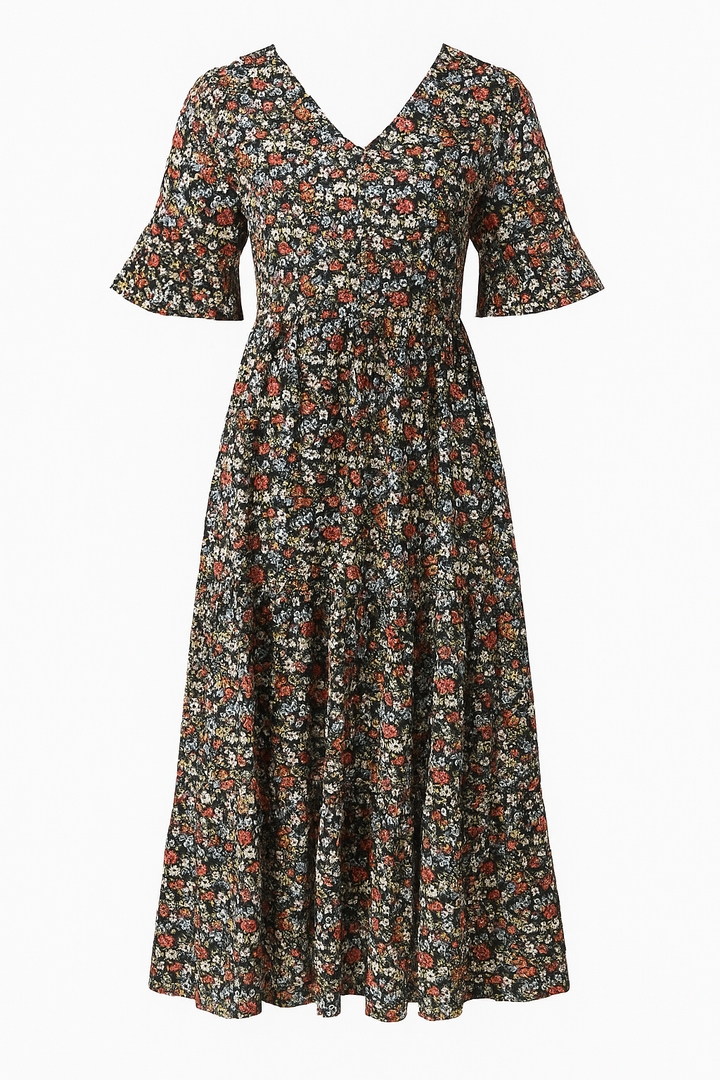 Beau | Robe Midi Boho - Imprimé Floral & Coupe Ample