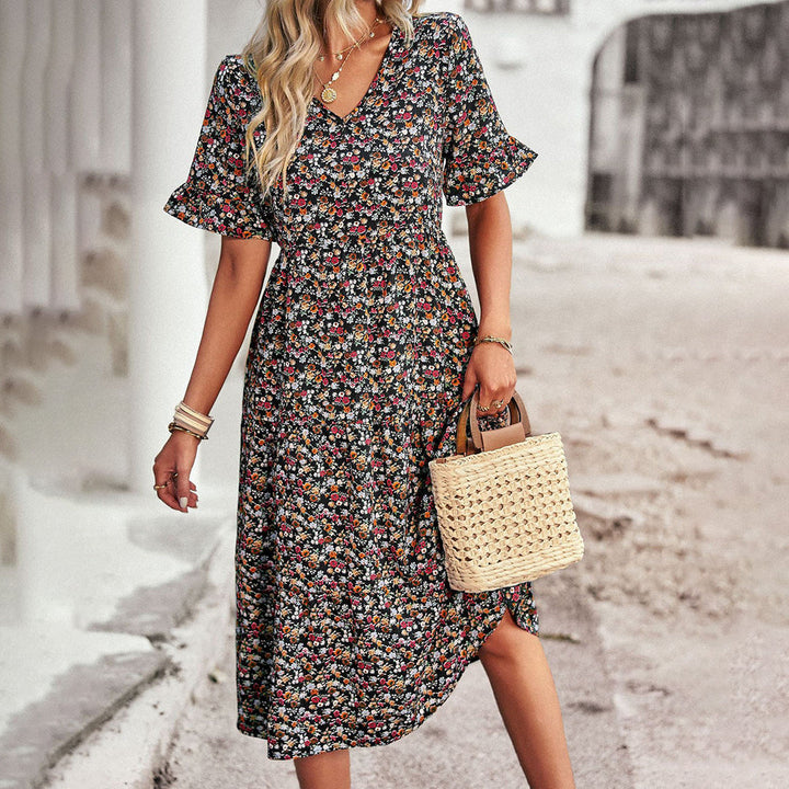 Beau | Robe Midi Boho - Imprimé Floral & Coupe Ample