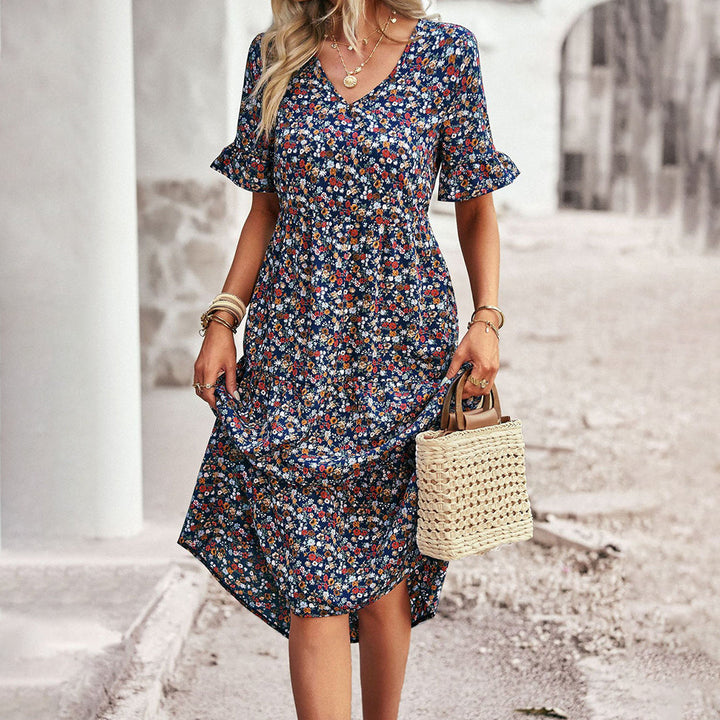 Beau | Robe Midi Boho - Imprimé Floral & Coupe Ample