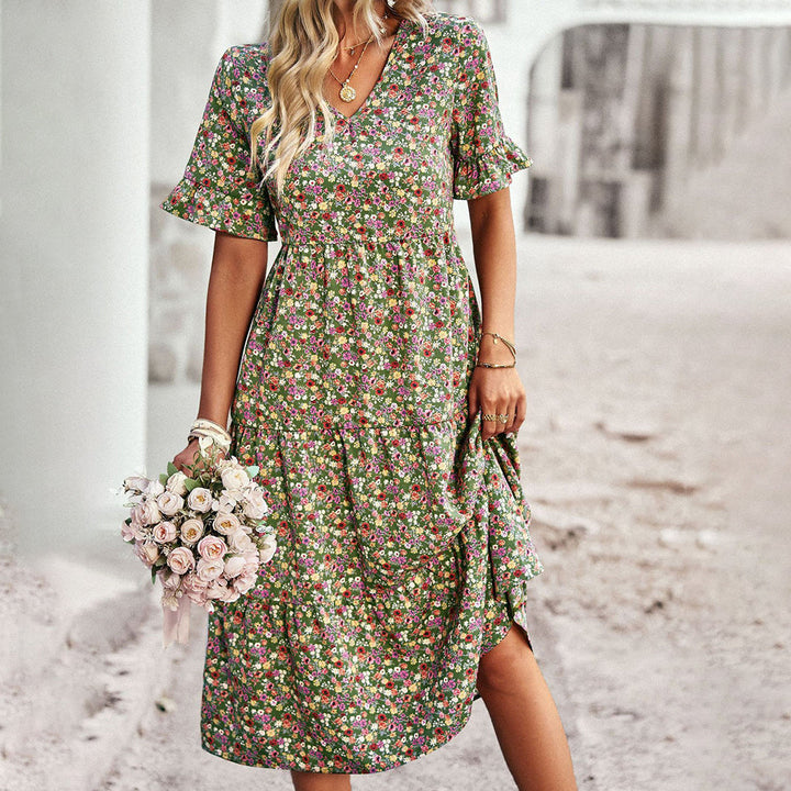 Beau | Robe Midi Boho - Imprimé Floral & Coupe Ample